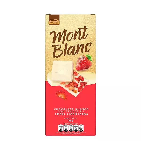 Chocolatina Mont Blanc Con Trozos De Fresa