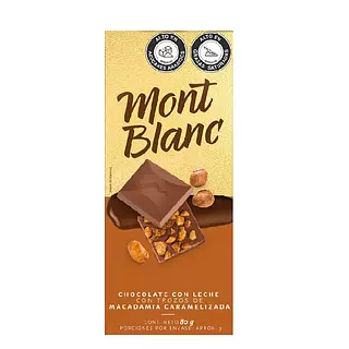 Chocolatina Mont Blanc Con Trozos De Macadamia