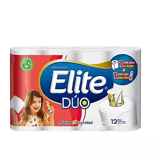 Papel Higiénico Elite Papel Duo X12