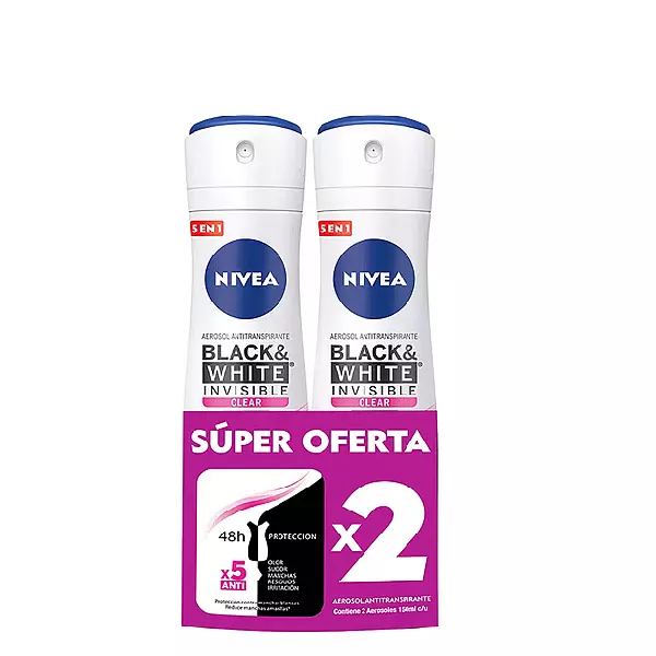 Desodorante En Aerosol Nivea B&W Invisible X2