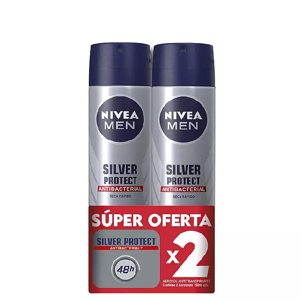 Desodorante En Aerosol Nivea Men Silver Protect X2