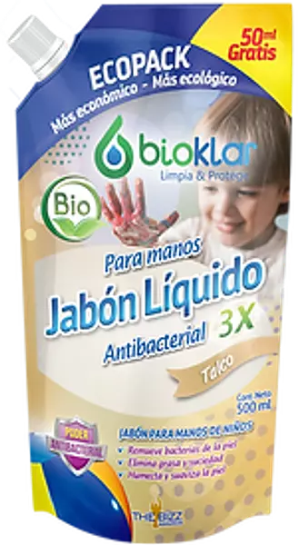 Jabon Antibacterial Para Manos Bioklar Niños