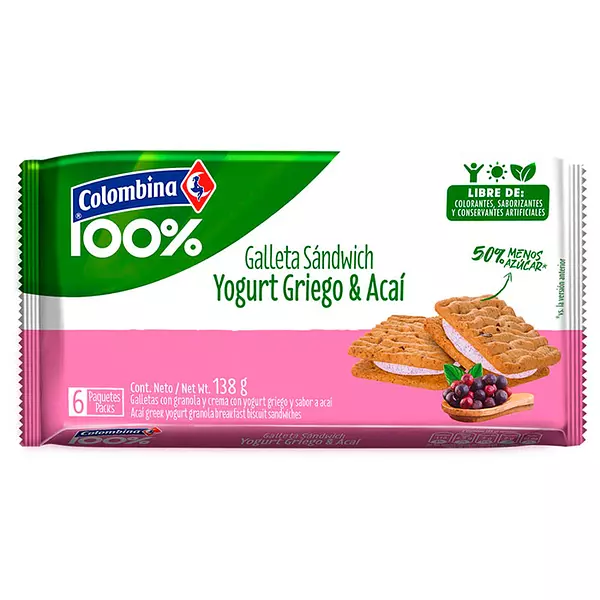 Col 100% Sandwich Yog y Acai X6