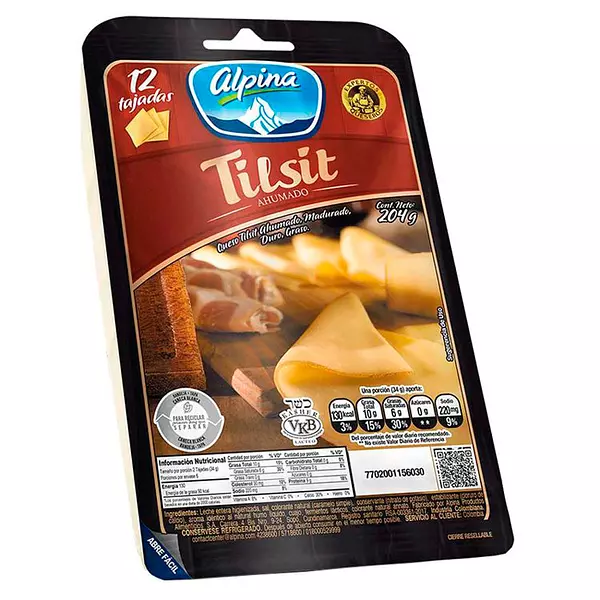 Queso Tilsit Ahumado Alpina Tajado X 12