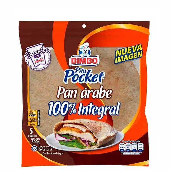 Pan Árabe Bimbo Pita Pocket Integral X5