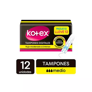 Kotex Tampon Dig. Med X12