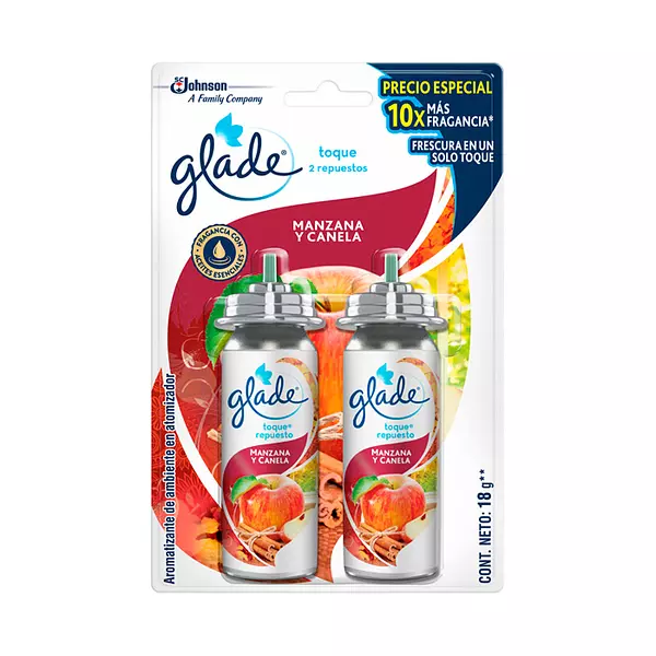 Ambientador Glade Repuesto Toque Canela X2