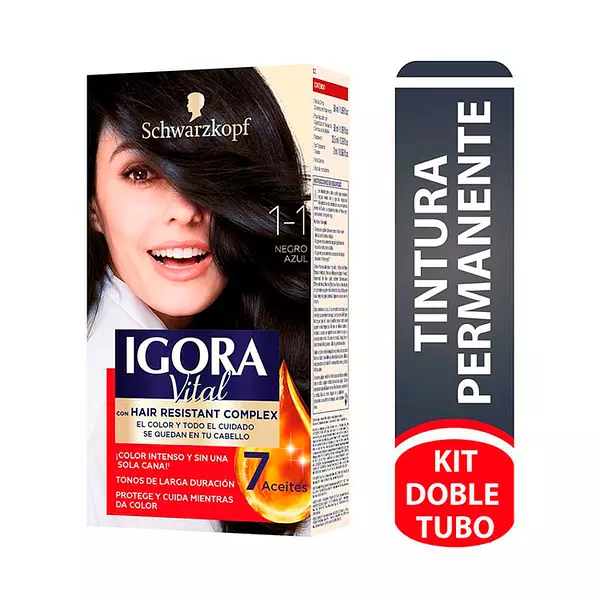 Igora Vital Dt 1-1 Negro Azul 50ml X2