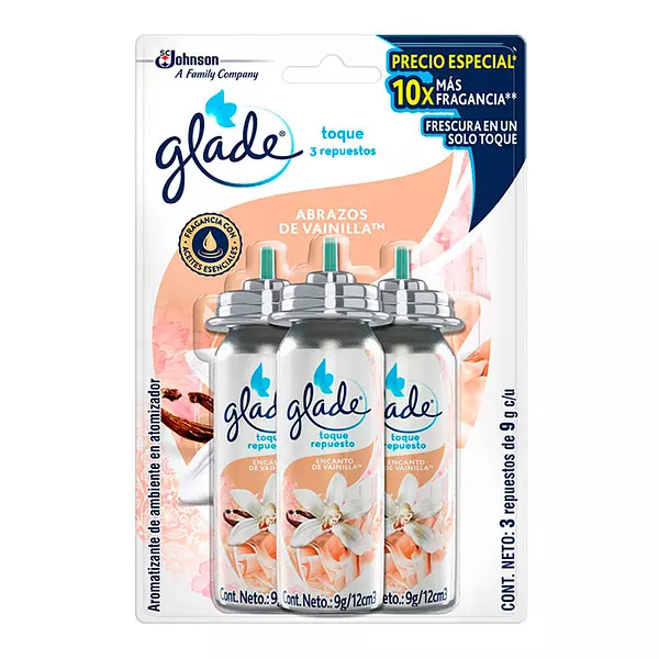 Ambientador Glade Repuesto Toque Vainilla X3