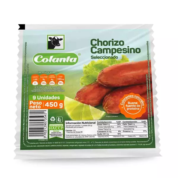 Chorizo Campesino Colanta